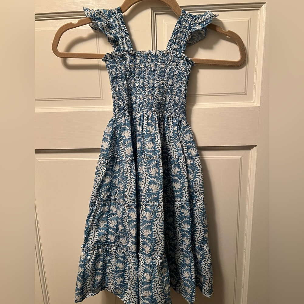 Hill House Floral Blue and White Kids Dress
